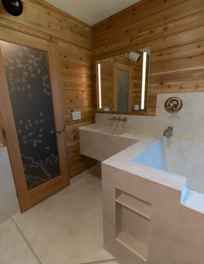 Seamless staron shower tub vanity floor
